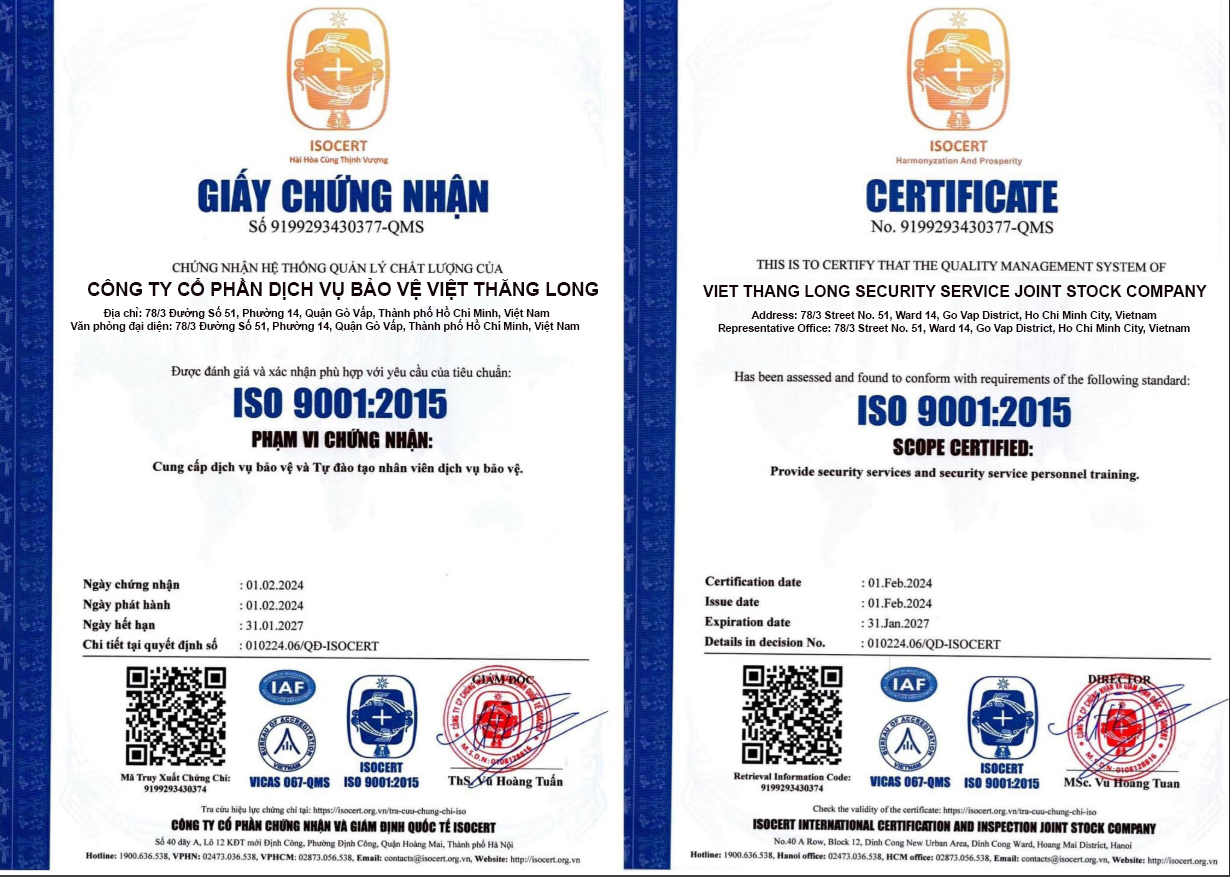 Chứng nhận ISO 9001:2015